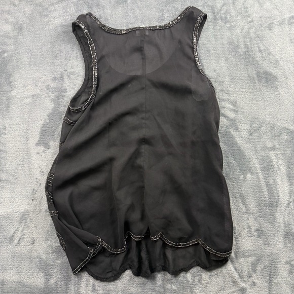 Charming Charlie Size M Womens Black Sleeveless Sheer Sequin Tank Top - Picture 5 of 5